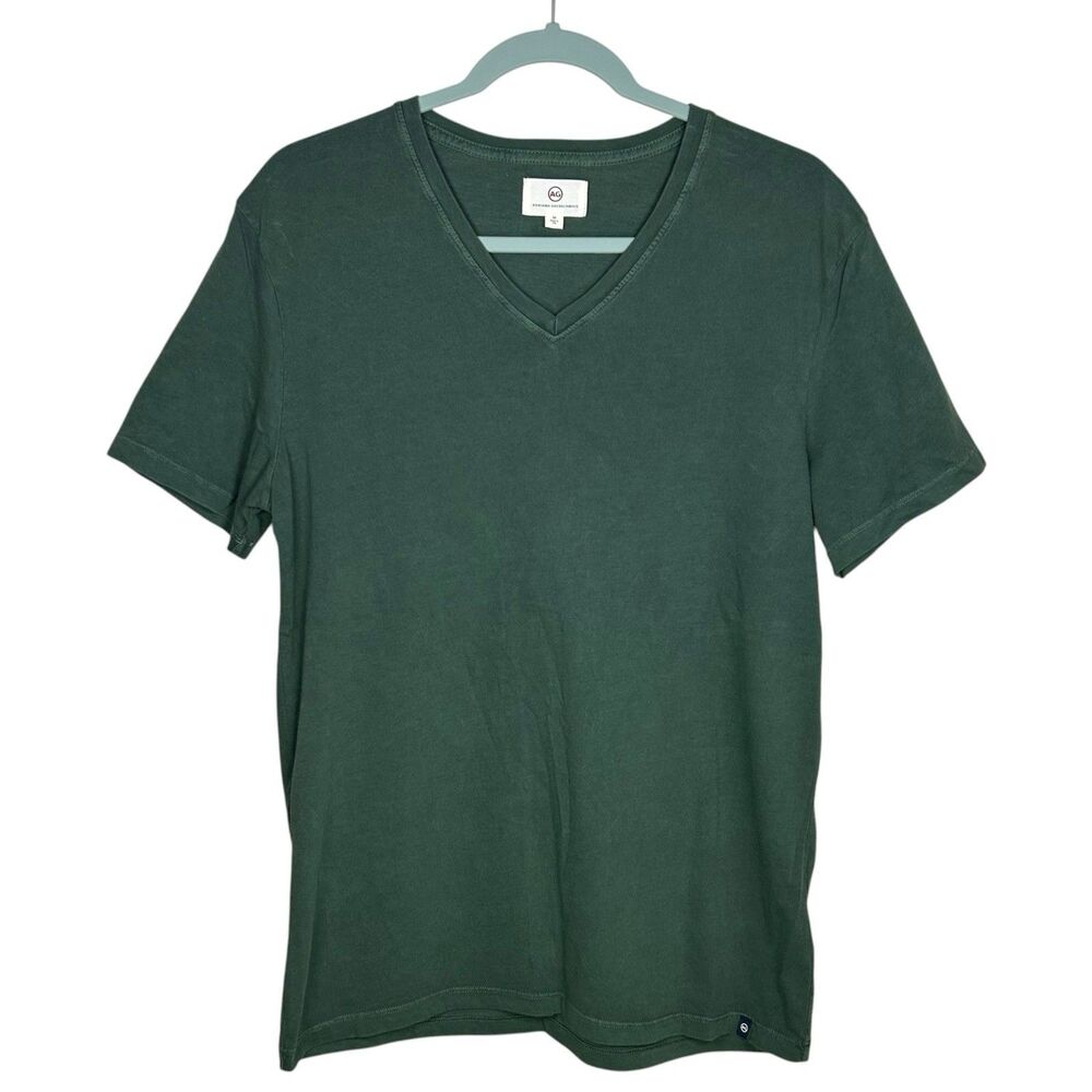 AG Adriano Goldschmied T-Shirt Mens Medium Green V-Neck Casual Bryce Sample NEW